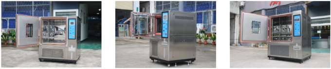 Temperature humidity testing chamber â interior view showing stainless steel chamber and shelving